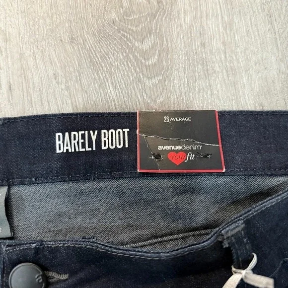 NWT Avenue Denim Barely Boot Jeans Women's 28 Average Dark Wash Stretch - Picture 5 of 8